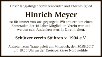 Traueranzeige von Hinrich Meyer von SYK