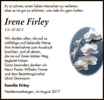 Traueranzeige von Irene Firley von SYK