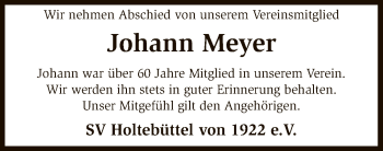 Traueranzeige von Johann Meyer von SYK