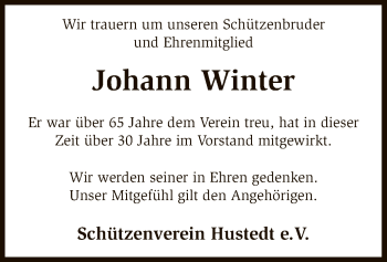 Traueranzeige von Johann Winter von SYK