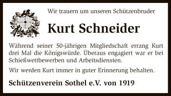 Traueranzeige von Kurt Schneider von SYK