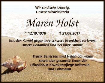Traueranzeige von Marén Holst von SYK