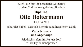 Traueranzeige von Otto Holtermann von SYK