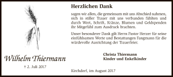 Traueranzeige von Wilhelm Thiermann von SYK