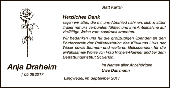 Traueranzeige von Anja Draheim von SYK