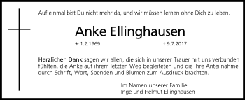 Traueranzeige von Anke Ellinghausen von SYK