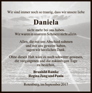 Traueranzeige von Daniela  von SYK