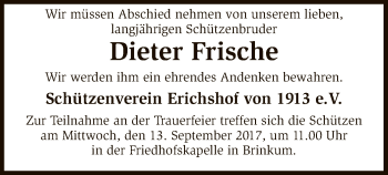 Traueranzeige von Dieter Frische von SYK