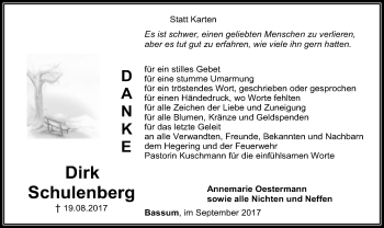 Traueranzeige von Dirk Schulenberg von SYK