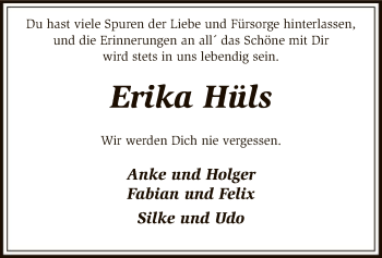 Traueranzeige von Erika Hüls von SYK