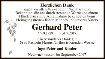 Traueranzeige von Gerhard Peter von SYK