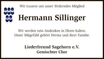 Traueranzeige von Hermann Sillinger von SYK