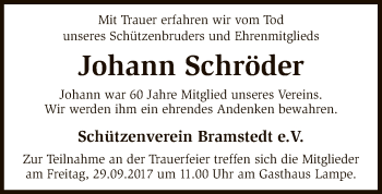 Traueranzeige von Johann Schröder von SYK