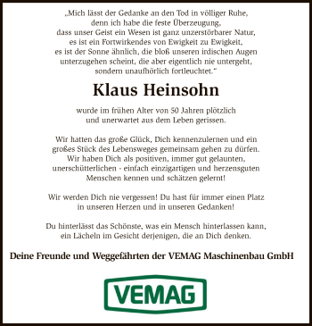 Traueranzeige von Klaus Heinsohn von SYK