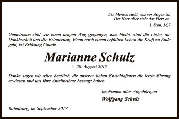 Traueranzeige von Marianne Schulz von SYK