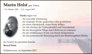 Traueranzeige von Marén Holst von SYK