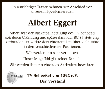 Traueranzeige von Albert Eggert von SYK