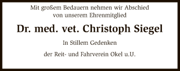 Traueranzeige von Christoph Siegel von SYK