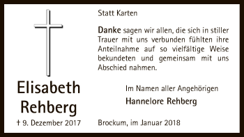 Traueranzeige von Elisabeth Rehberg von SYK