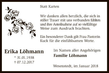 Traueranzeige von Erika Löhmann von SYK