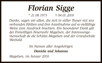 Traueranzeige von Florian Sigge von SYK