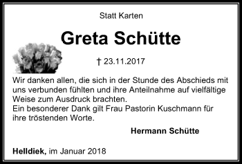 Traueranzeige von Greta Schütte von SYK