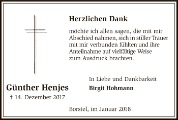 Traueranzeige von Günther Henjes von SYK