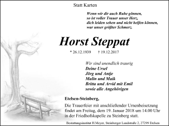 Traueranzeige von Horst Steppat von SYK