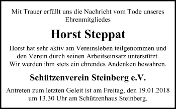 Traueranzeige von Horst Steppat von SYK