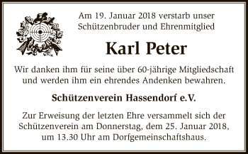 Traueranzeige von Karl Peter von SYK