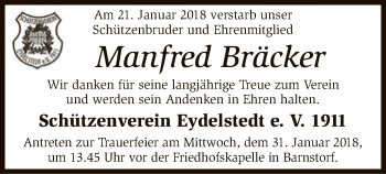 Traueranzeige von Manfred Bräcker von SYK