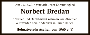 Traueranzeige von Norbert Bredau von SYK