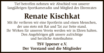 Traueranzeige von Renate Kischkat von SYK