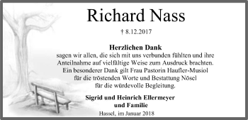 Traueranzeige von Richard Nass von SYK