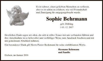 Traueranzeige von Sophie Behrmann von SYK