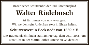 Traueranzeige von Walter Rüdebusch von SYK