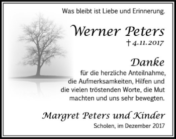 Traueranzeige von Werner Peters von SYK