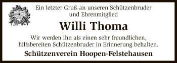 Traueranzeige von Willi Thoma von SYK