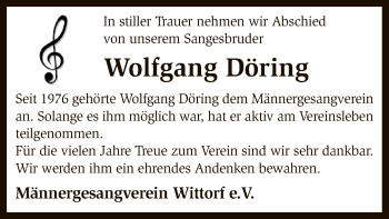 Traueranzeige von Wolfgang Döring von SYK