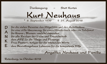 Traueranzeige von Angelika Neuhaus von SYK