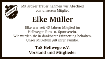 Traueranzeige von Elke Müller von SYK