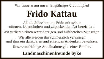 Traueranzeige von Frido Kattau von SYK