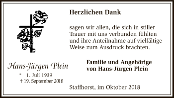 Traueranzeige von Hans-Jürgen Plein von SYK