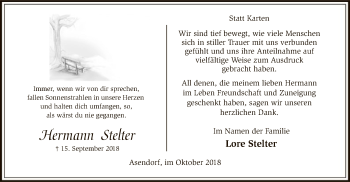 Traueranzeige von Hermann Stelter von SYK