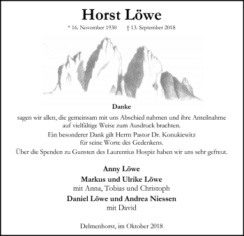 Traueranzeige von Horst Löwe von SYK