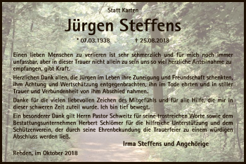 Traueranzeige von Jürgen Steffens von SYK