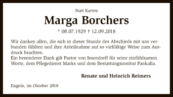 Traueranzeige von Marga Borchers von SYK