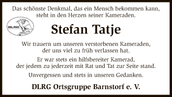 Traueranzeige von Stefan Tatje von SYK