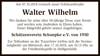 Traueranzeige von Walter Wilhelm von SYK