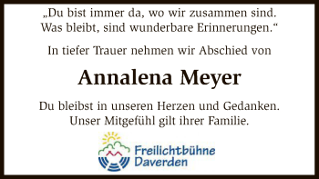 Traueranzeige von Annalena Meyer von SYK